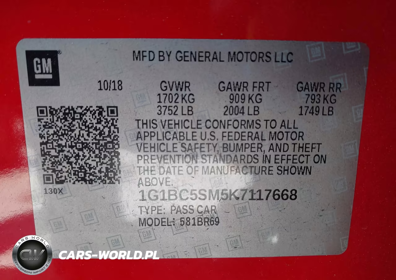 2019 Chevrolet Cruze Ls VIN:1G1BC5SM5K7117668 - 9