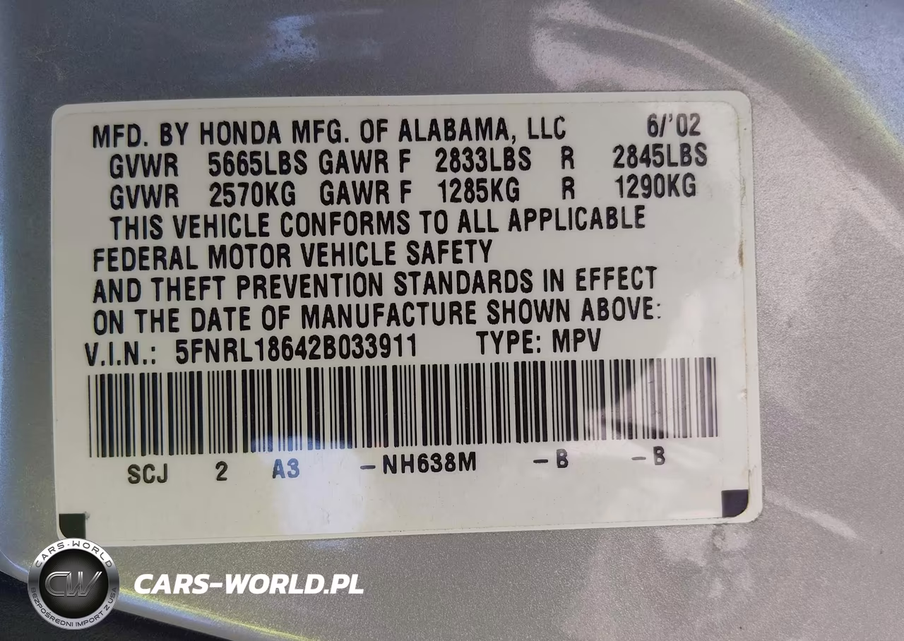 2002 Honda Odyssey Ex VIN:5FNRL18642B033911 - 9