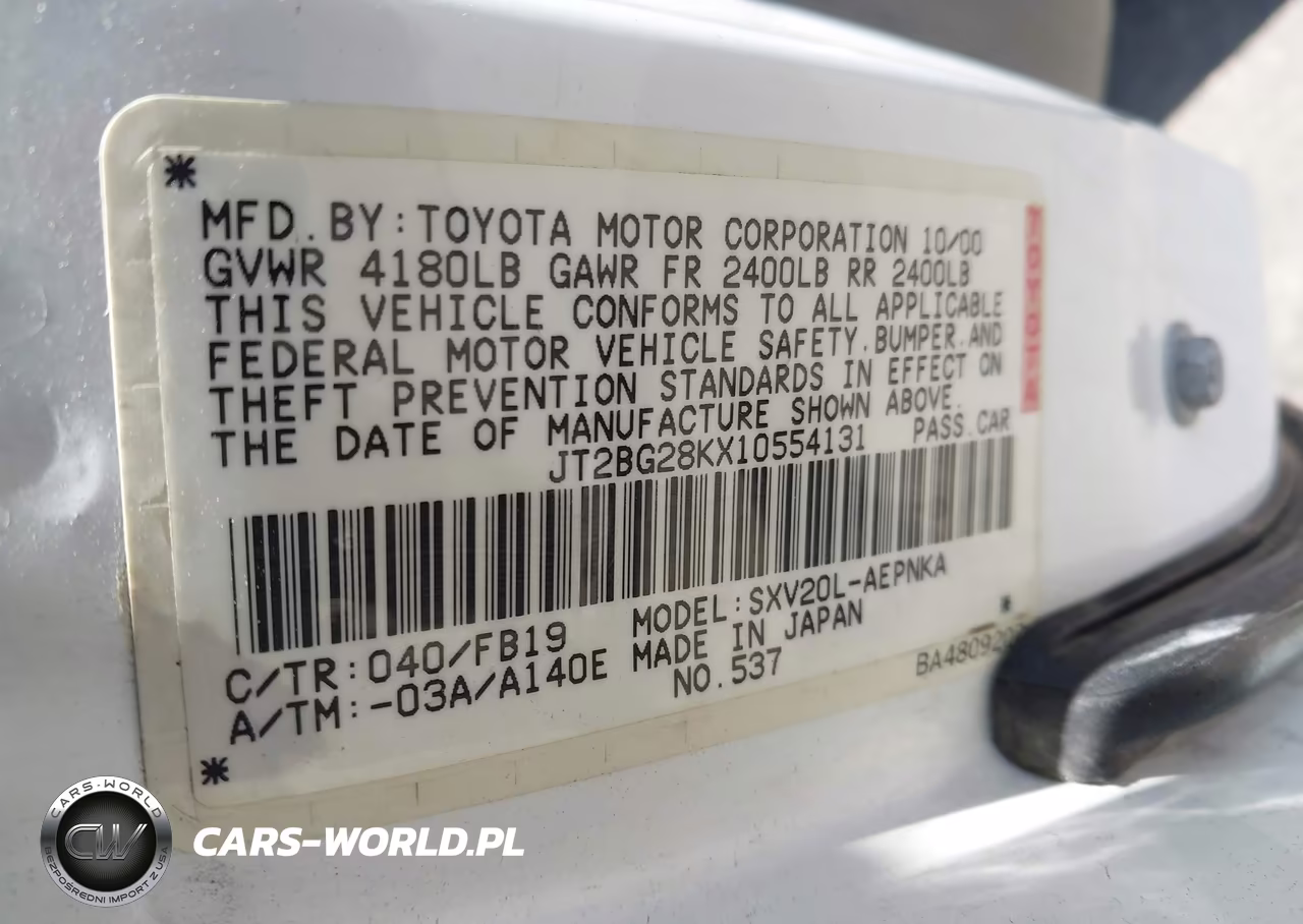 2001 Toyota Camry Le VIN:JT2BG28KX10554131 - 9