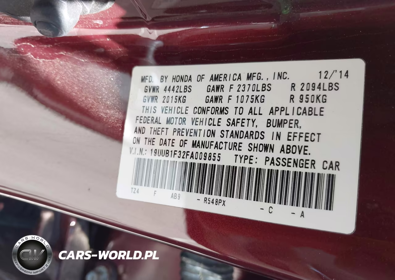 2015 Acura Tlx VIN:19UUB1F32FA009855 - 9