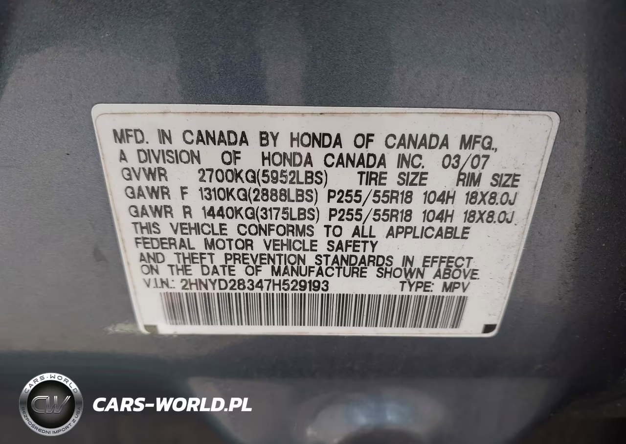 2007 Acura Mdx Technology Package VIN:2HNYD28347H529193 - 9