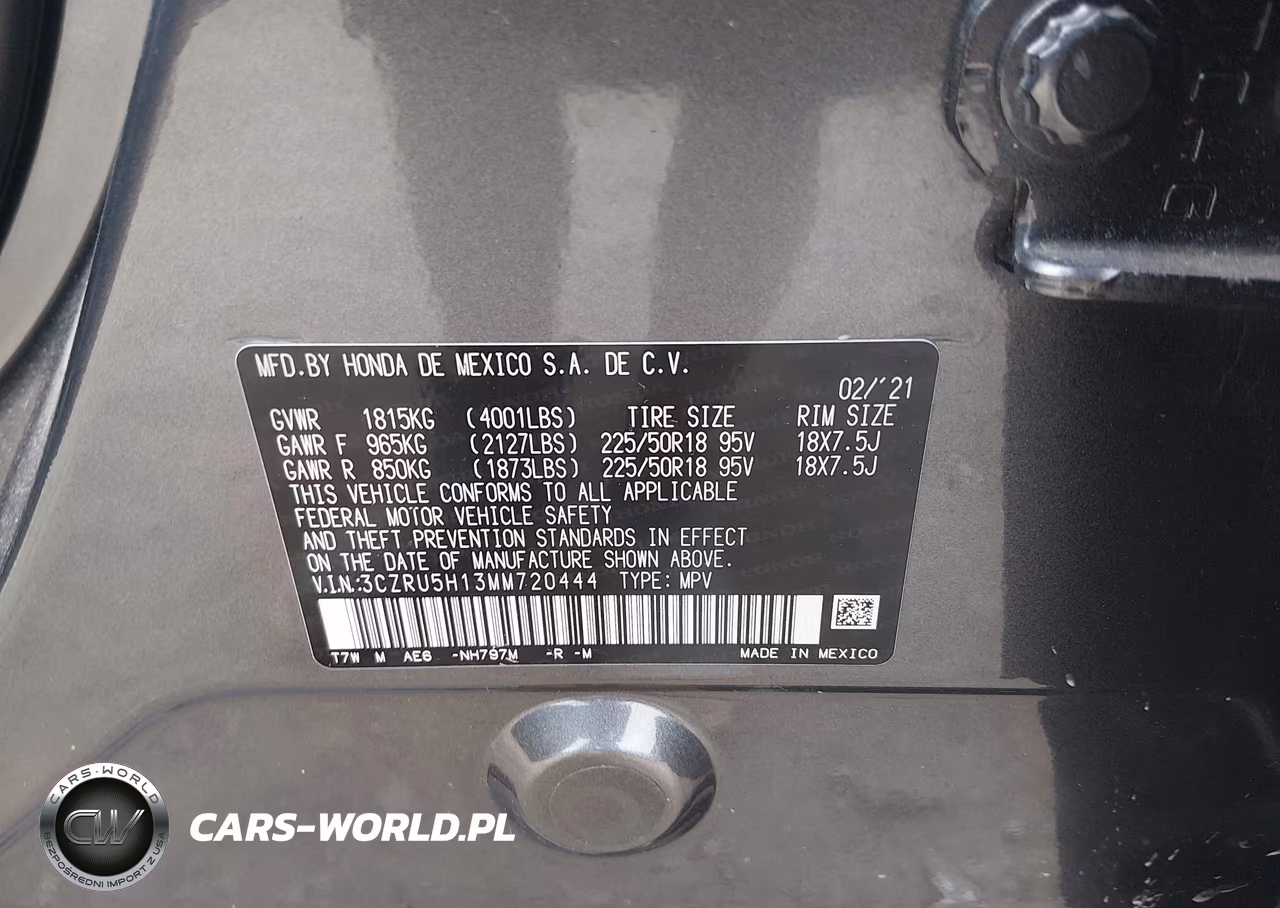 2021 Honda Hr-V 2Wd Sport VIN:3CZRU5H13MM720444 - 9