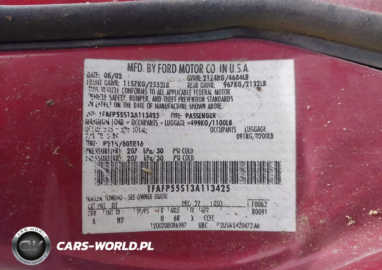 2003 Ford Taurus Ses VIN:1FAFP55S13A113425 - 9
