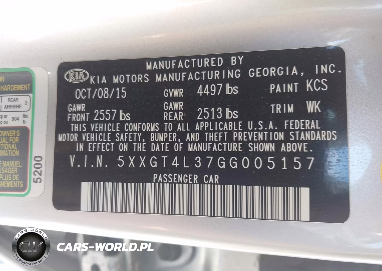 2016 Kia Optima Lx VIN:5XXGT4L37GG005157 - 9