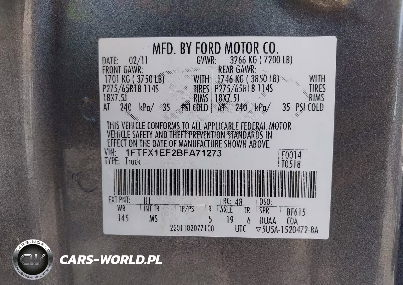2011 Ford F-150 Xlt VIN:1FTFX1EF2BFA71273 - 9