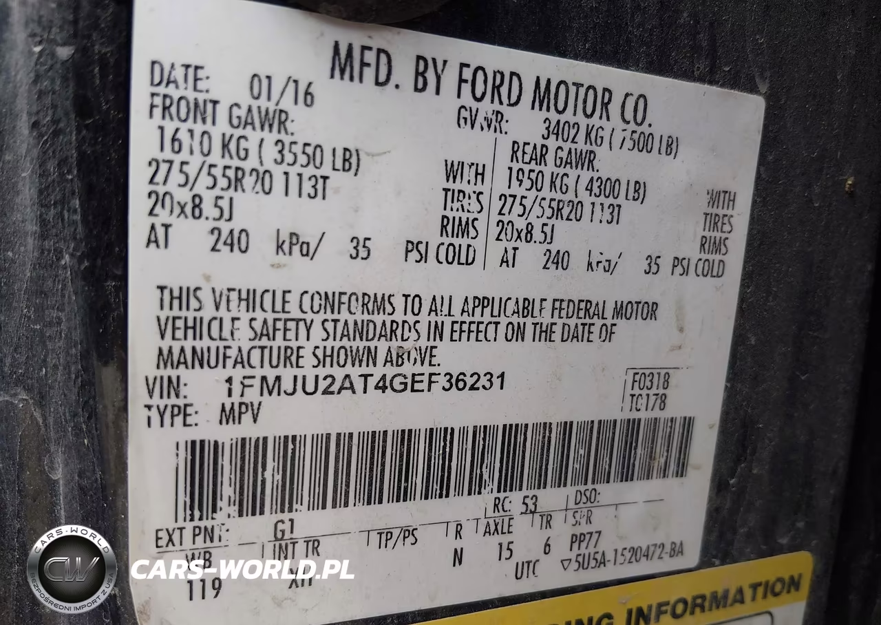2016 Ford Expedition Limited VIN:1FMJU2AT4GEF36231 - 9