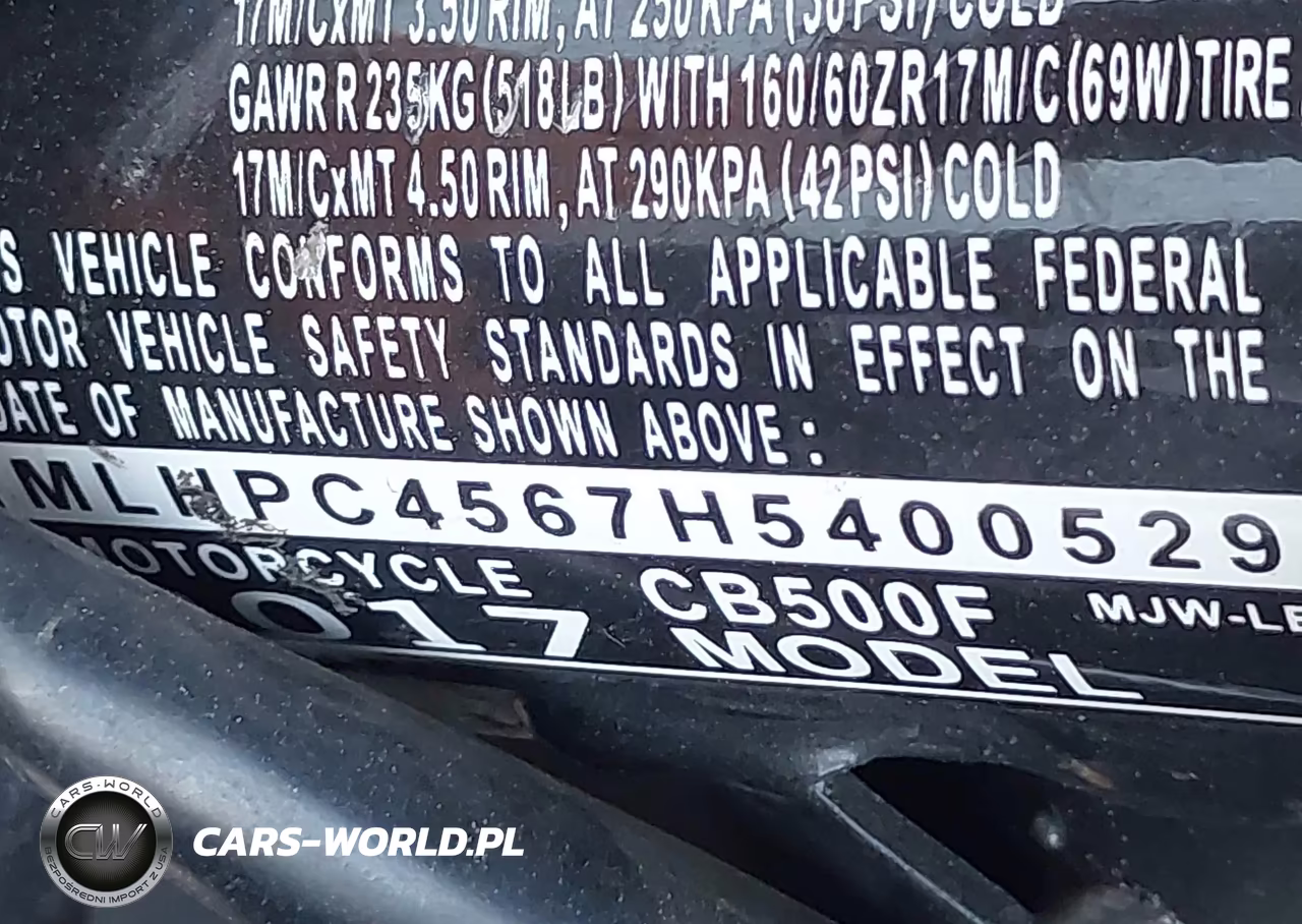 2017 Honda Cb500 F VIN:MLHPC4567H5400529 - 10