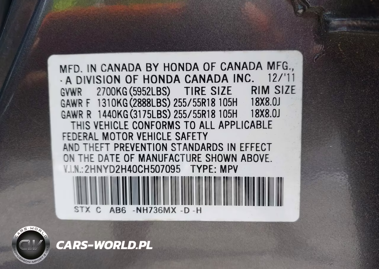 2012 Acura Mdx Technology Package VIN:2HNYD2H40CH507095 - 9
