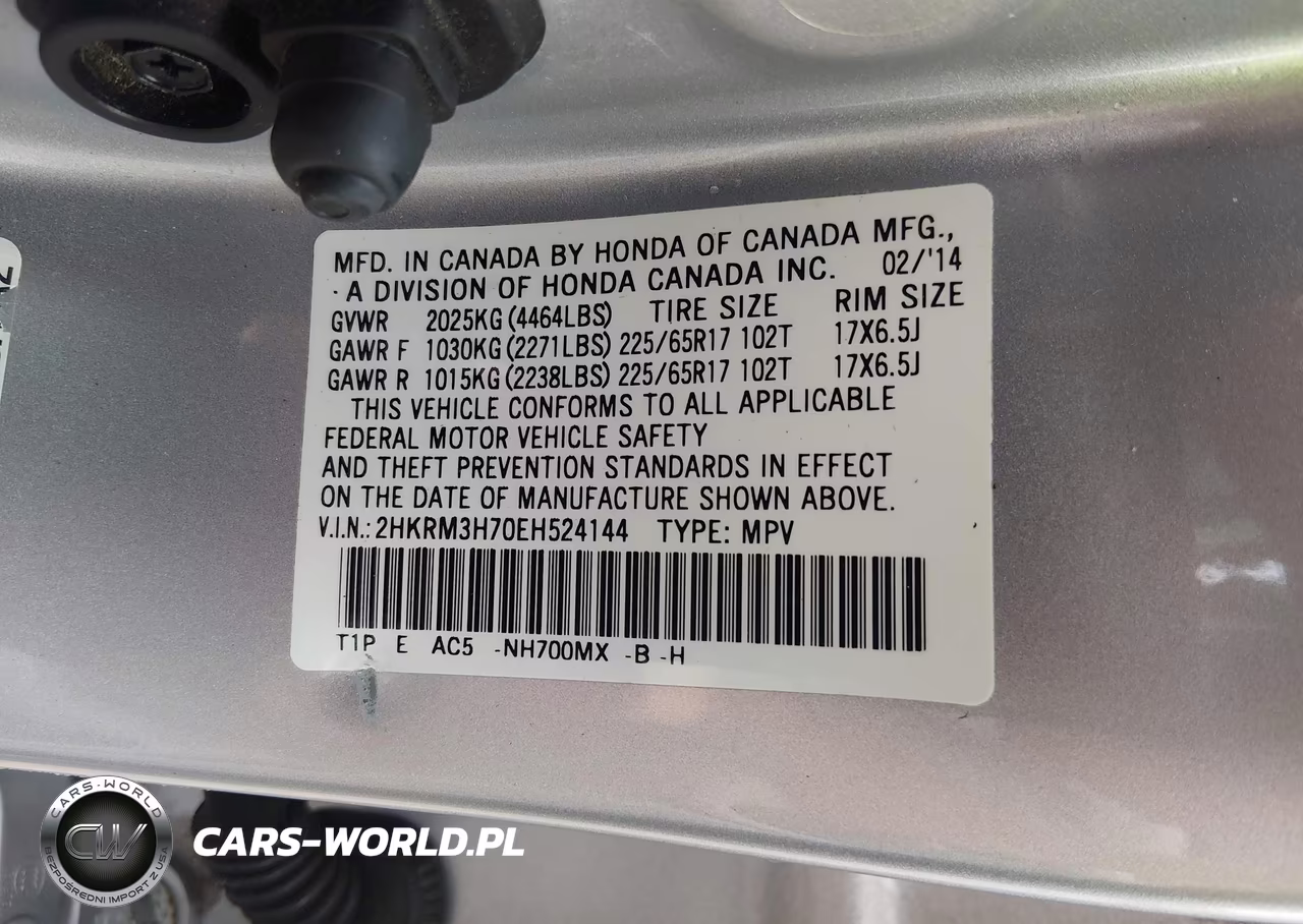 2014 Honda Cr-V Ex-L VIN:2HKRM3H70EH524144 - 9