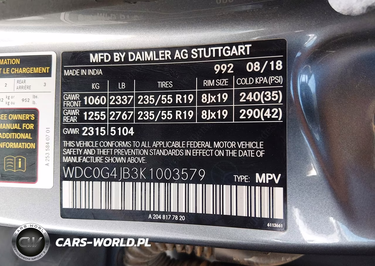 2019 Mercedes-Benz Glc 300 VIN:WDC0G4JB3K1003579 - 9