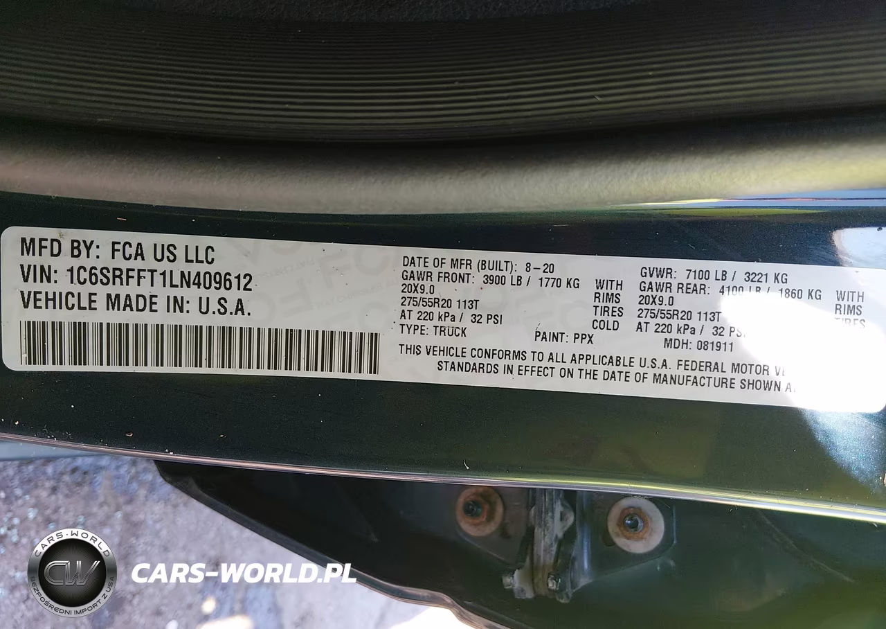 2020 Ram 1500 Big Horn 4X4 5'7 Box VIN:1C6SRFFT1LN409612 - 9