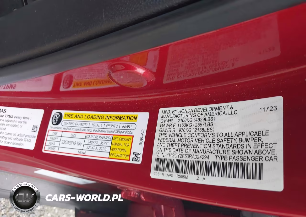 2024 Honda Accord Hybrid Sport VIN:1HGCY2F50RA024294 - 9