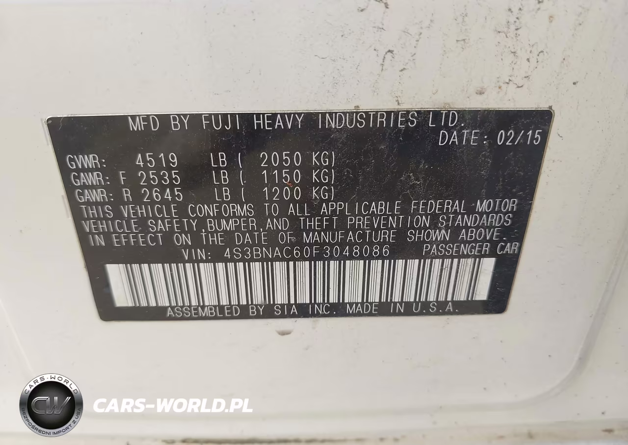 2015 Subaru Legacy 2.5I Premium VIN:4S3BNAC60F3048086 - 9
