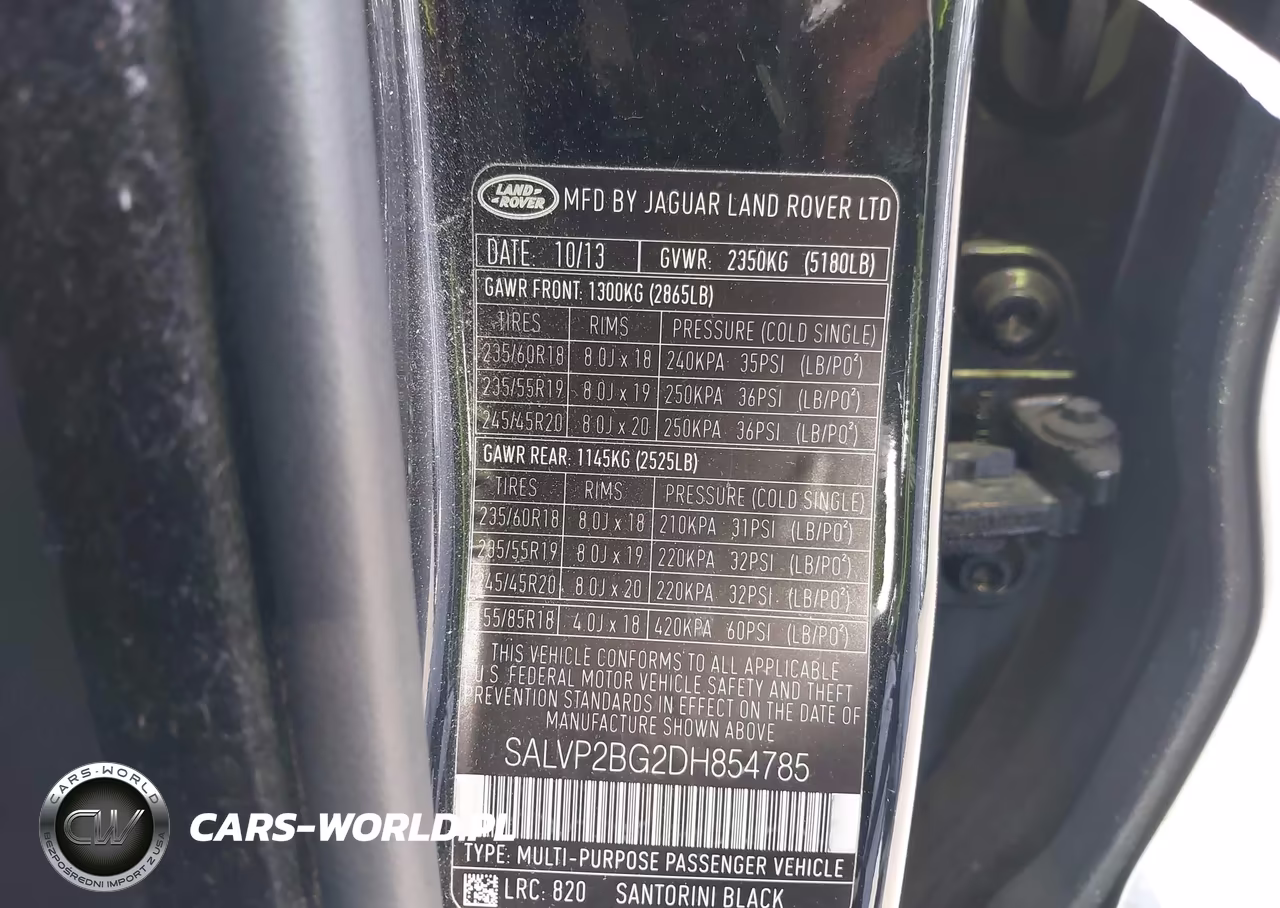 2013 Land Rover Range Rover Evoque Pure VIN:SALVP2BG2DH854785 - 9