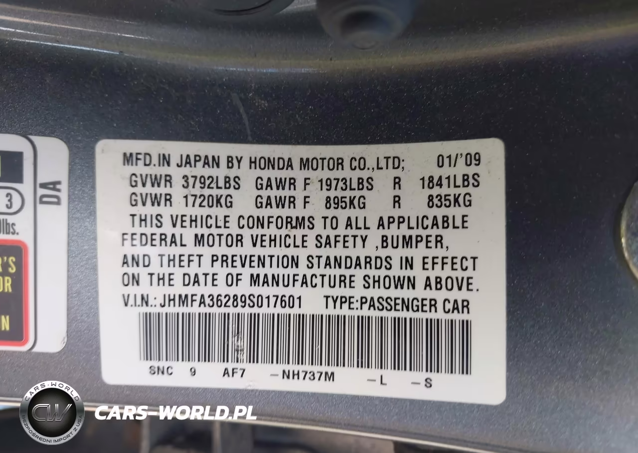 2009 Honda Civic Hybrid VIN:JHMFA36289S017601 - 9