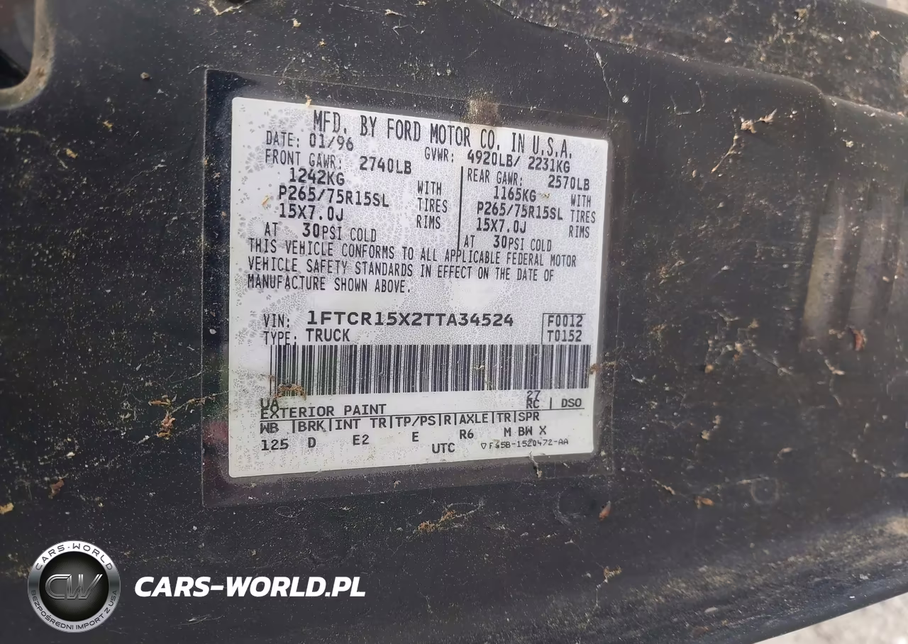 1996 Ford Ranger Super Cab VIN:1FTCR15X2TTA34524 - 9