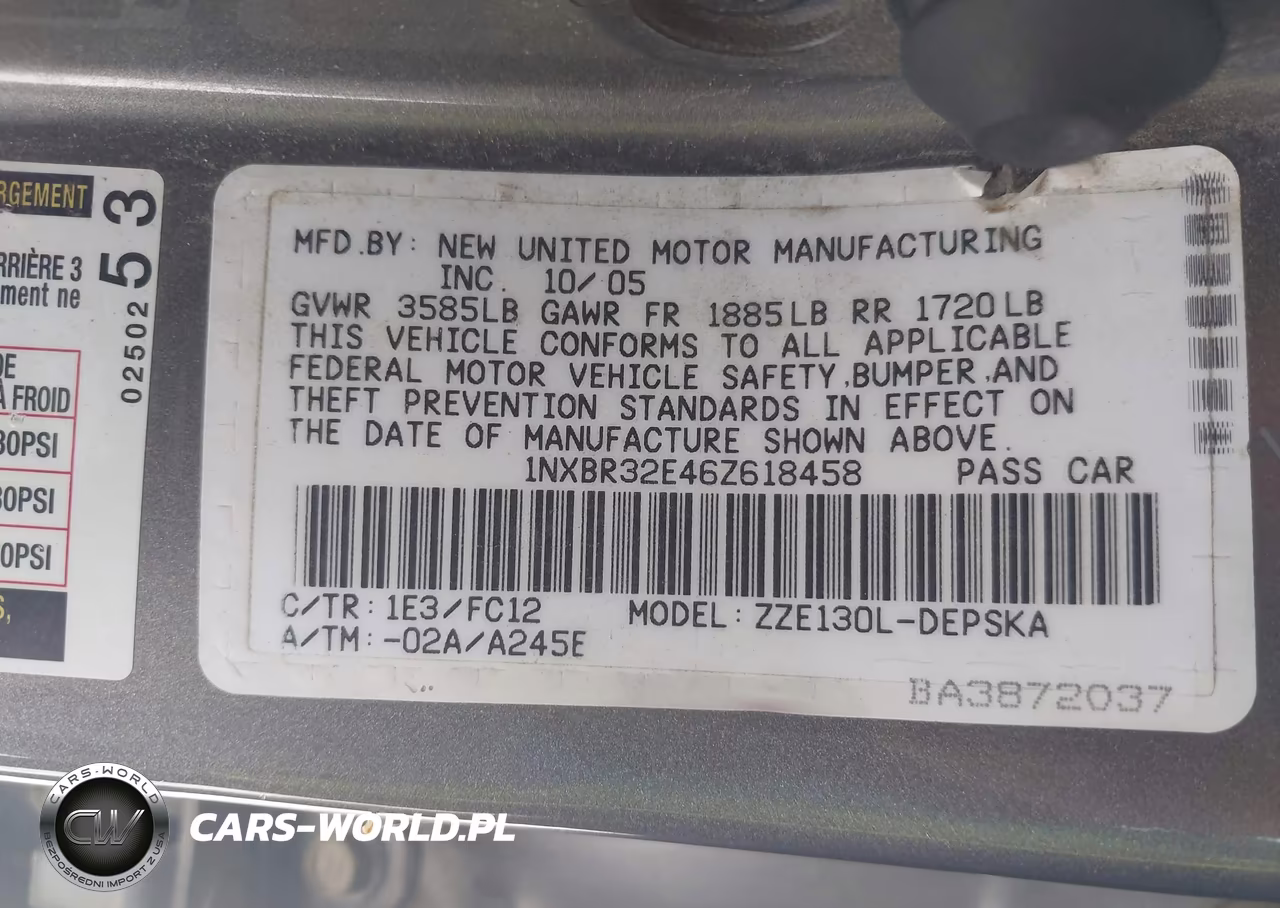 2006 Toyota Corolla S VIN:1NXBR32E46Z618458 - 9