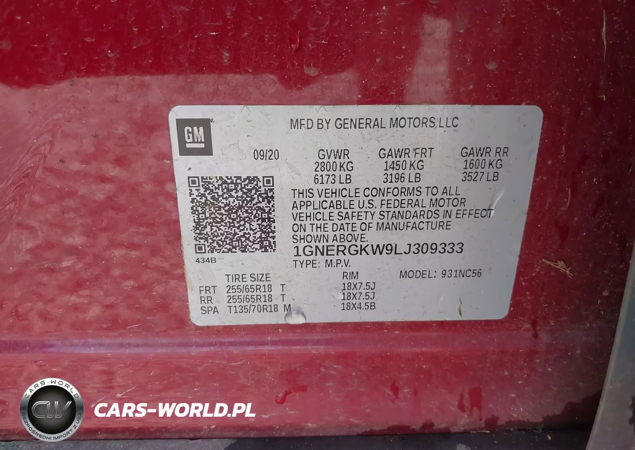 2020 Chevrolet Traverse Fwd Lt Cloth VIN:1GNERGKW9LJ309333 - 9