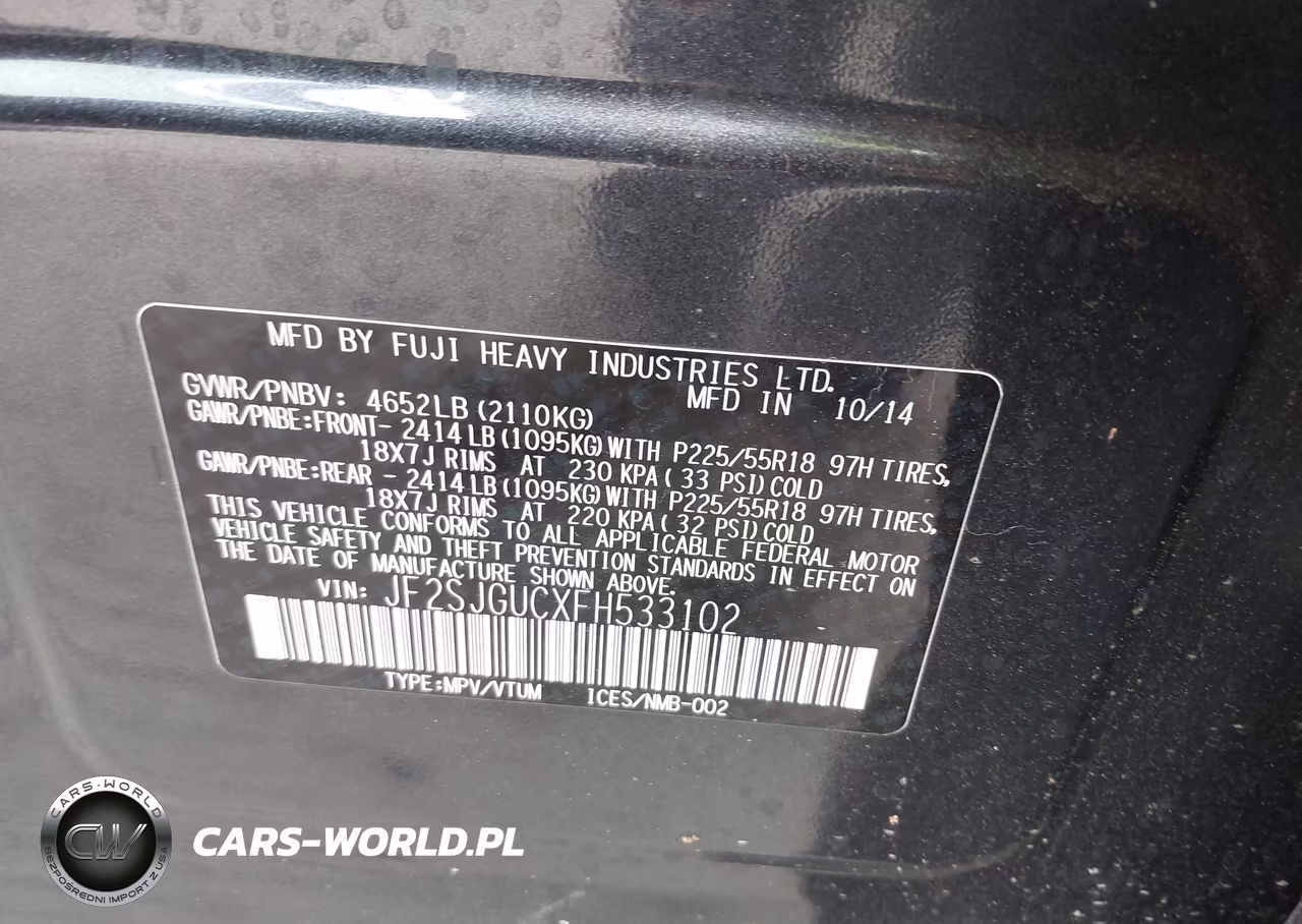 2015 Subaru Forester 2.0Xt Touring VIN:JF2SJGUCXFH533102 - 9