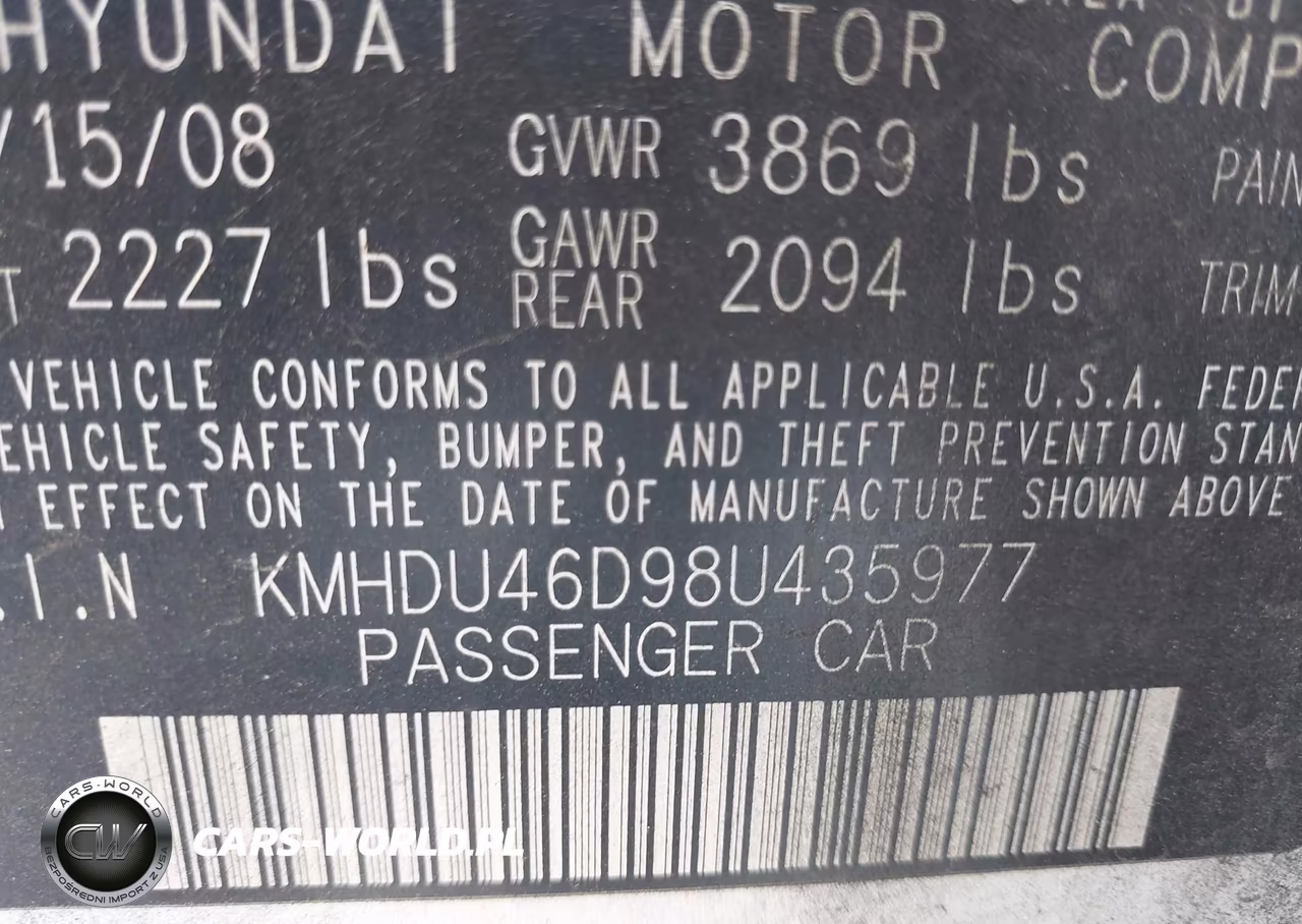 2008 Hyundai Elantra Gls-Se VIN:KMHDU46D98U435977 - 9