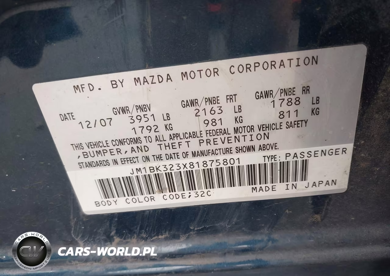 2008 Mazda Mazda3 S Sport VIN:JM1BK323X81875801 - 9