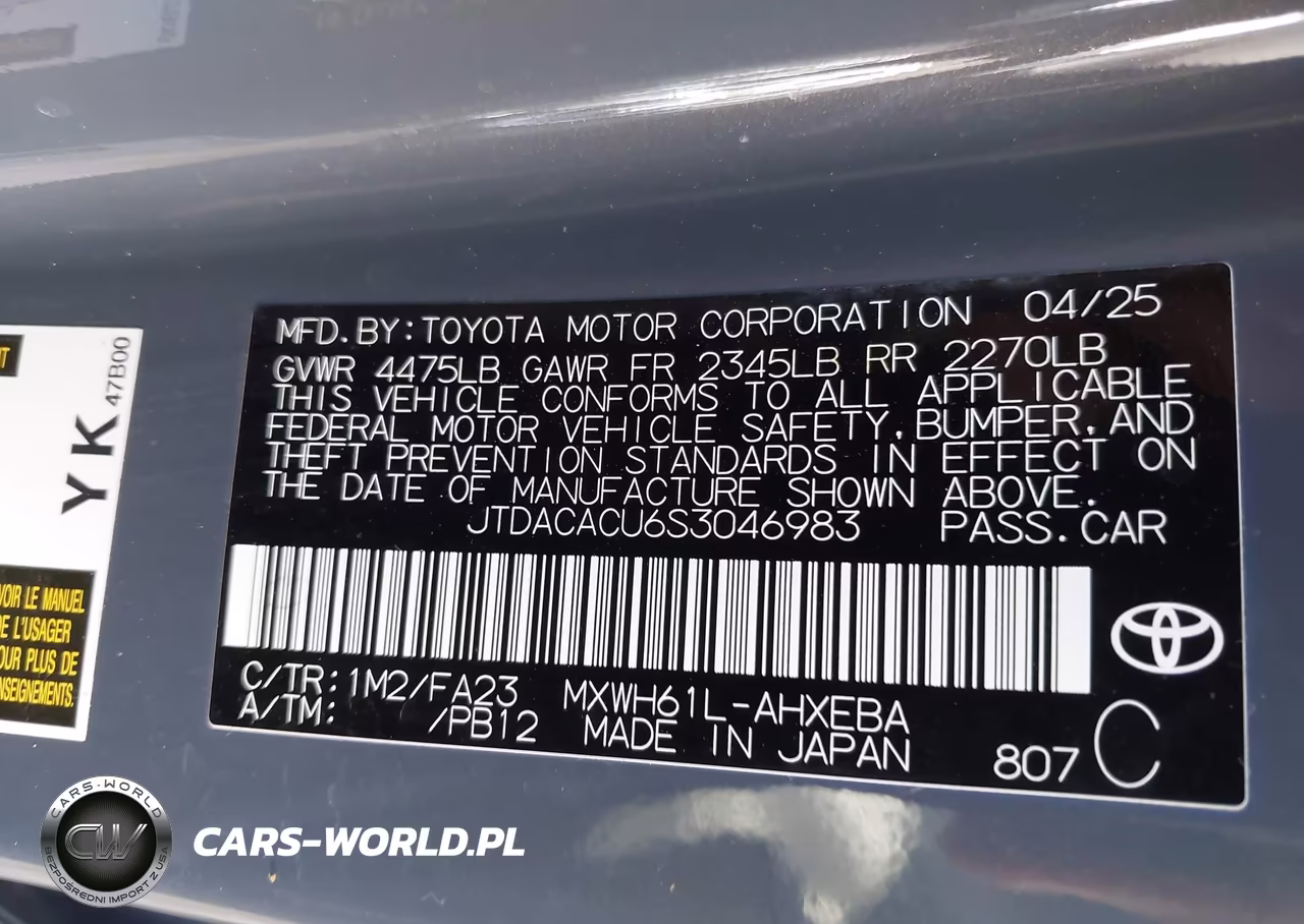 2025 Toyota Prius Plug-In Hybrid Se VIN:JTDACACU6S3046983 - 9