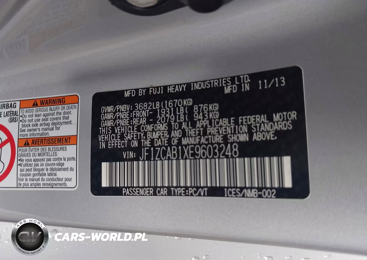 2014 Subaru Brz Premium VIN:JF1ZCAB1XE9603248 - 9