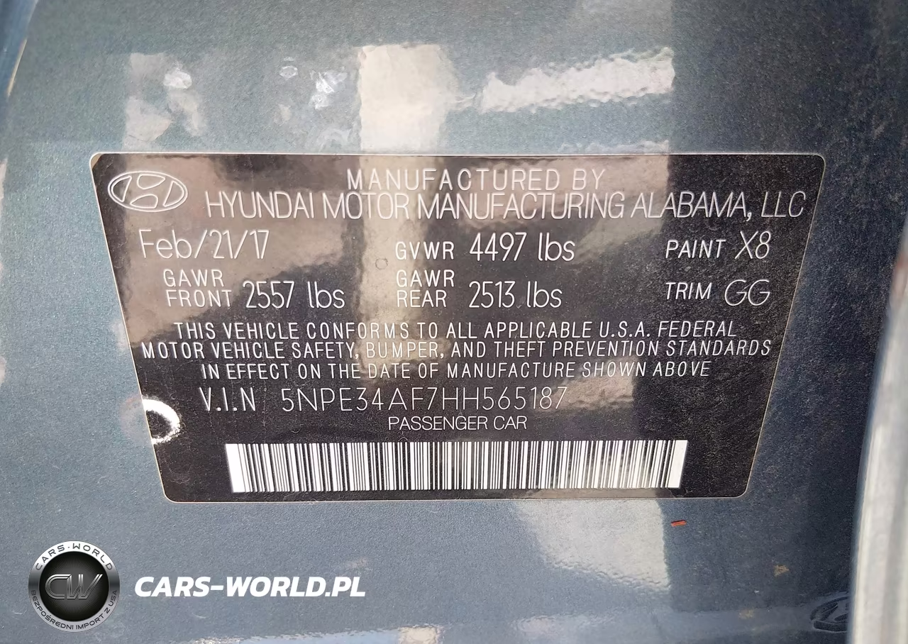 2017 Hyundai Sonata Sport VIN:5NPE34AF7HH565187 - 9