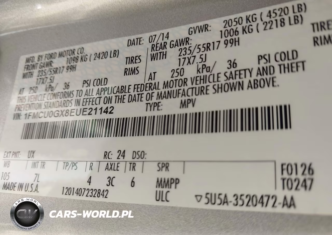 2014 Ford Escape Se VIN:1FMCU0GX8EUE21142 - 9