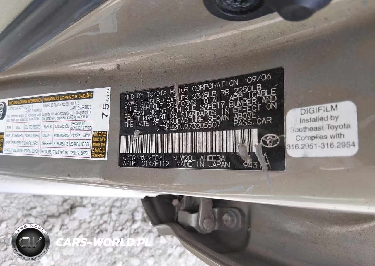 2007 Toyota Prius VIN:JTDKB20U273205507 - 9