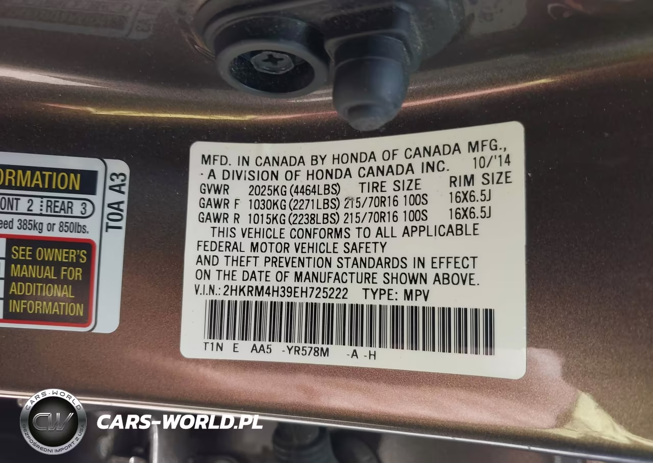 2014 Honda Cr-V Lx VIN:2HKRM4H39EH725222 - 9