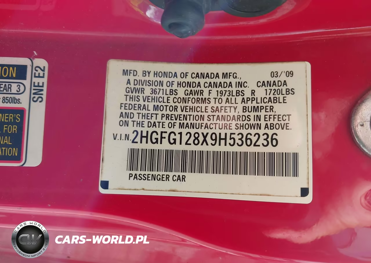 2009 Honda Civic Ex VIN:2HGFG128X9H536236 - 9
