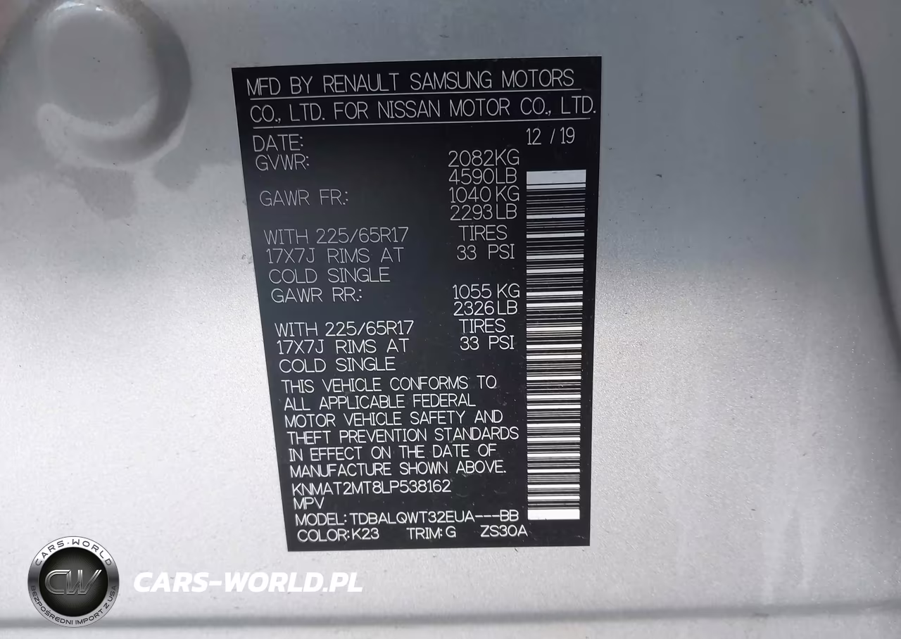 2020 Nissan Rogue Sv Fwd VIN:KNMAT2MT8LP538162 - 9