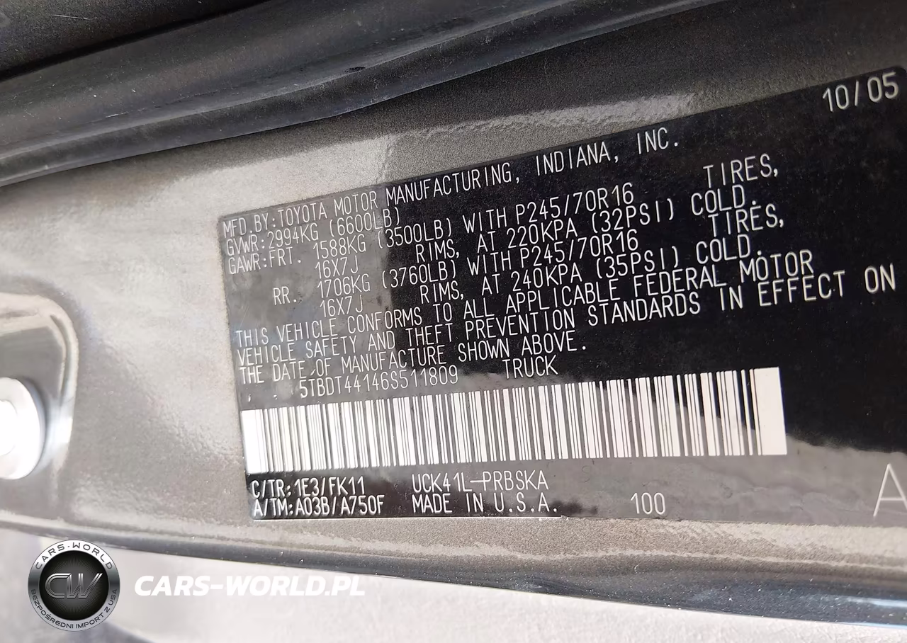 2006 Toyota Tundra Sr5 V8 VIN:5TBDT44146S511809 - 9