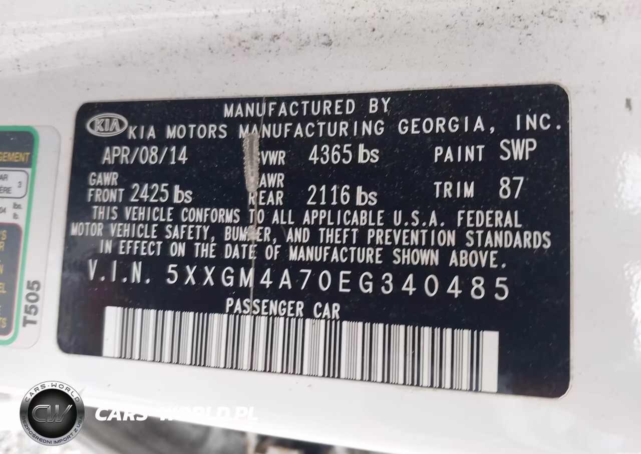 2014 Kia Optima Lx VIN:5XXGM4A70EG340485 - 9