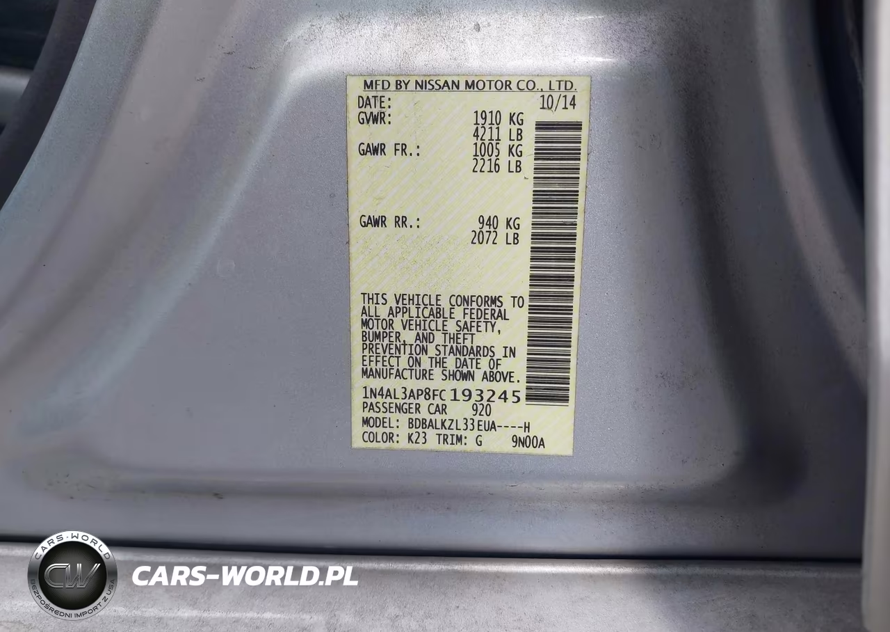 2015 Nissan Altima 2.5 Sv VIN:1N4AL3AP8FC193245 - 9