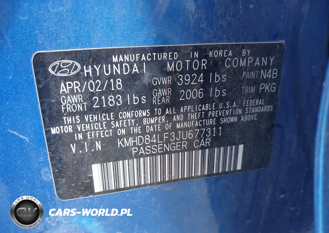 2018 Hyundai Elantra Value Edition VIN:KMHD84LF3JU677311 - 9