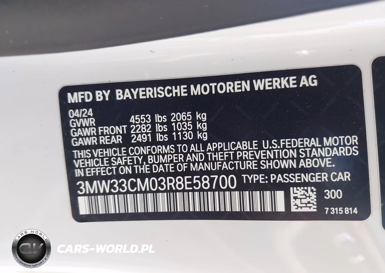 2024 BMW 230I xDrive VIN:3MW33CM03R8E58700 - 9