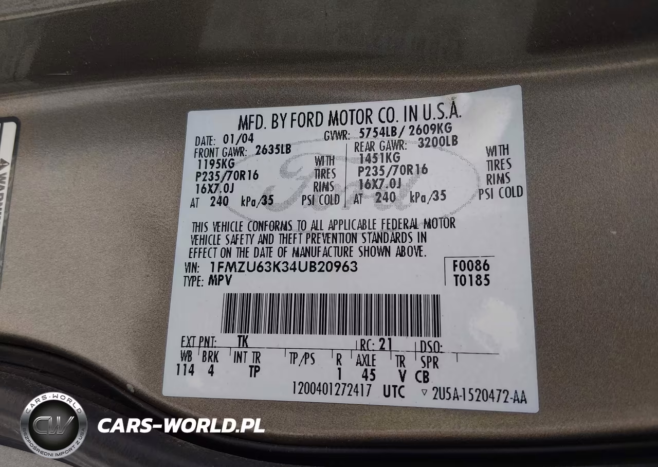 2004 Ford Explorer Xlt VIN:1FMZU63K34UB20963 - 9