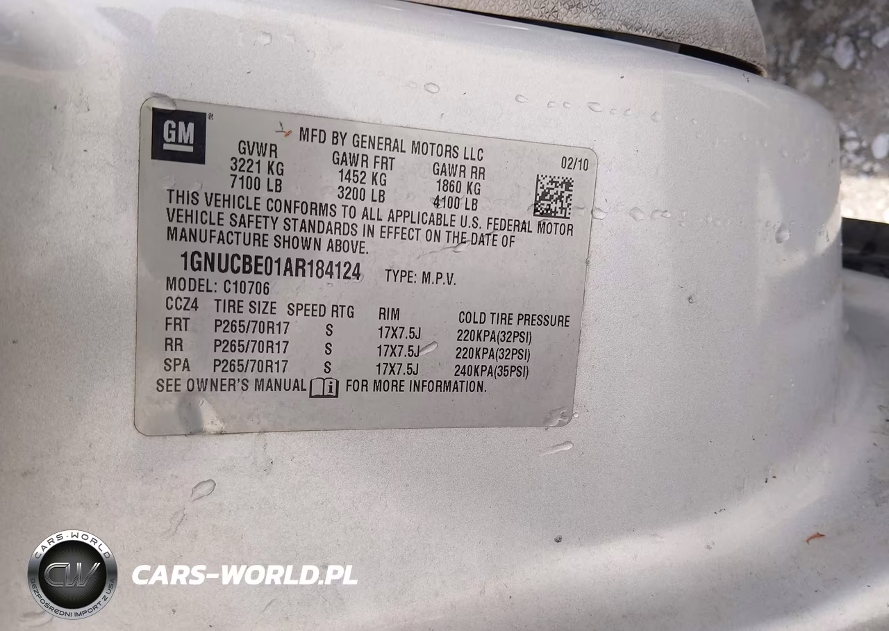 2010 Chevrolet Tahoe Lt VIN:1GNUCBE01AR184124 - 9