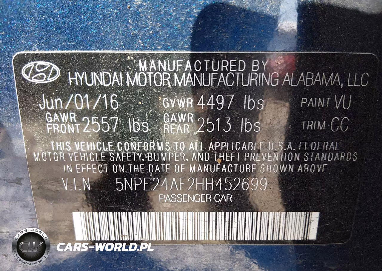 2017 Hyundai Sonata Se VIN:5NPE24AF2HH452699 - 9