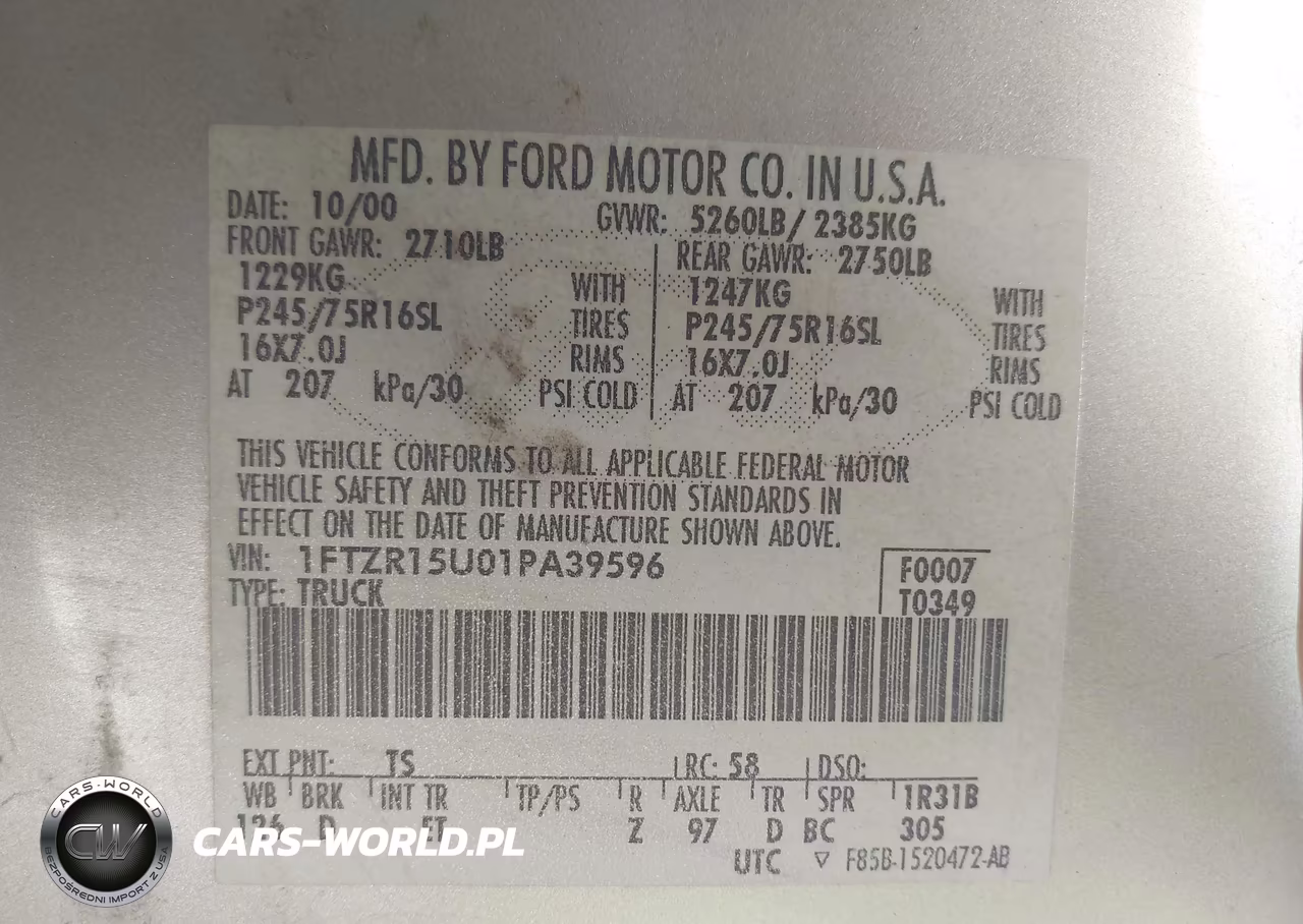 2001 Ford Ranger Edge-Xlt VIN:1FTZR15U01PA39596 - 9