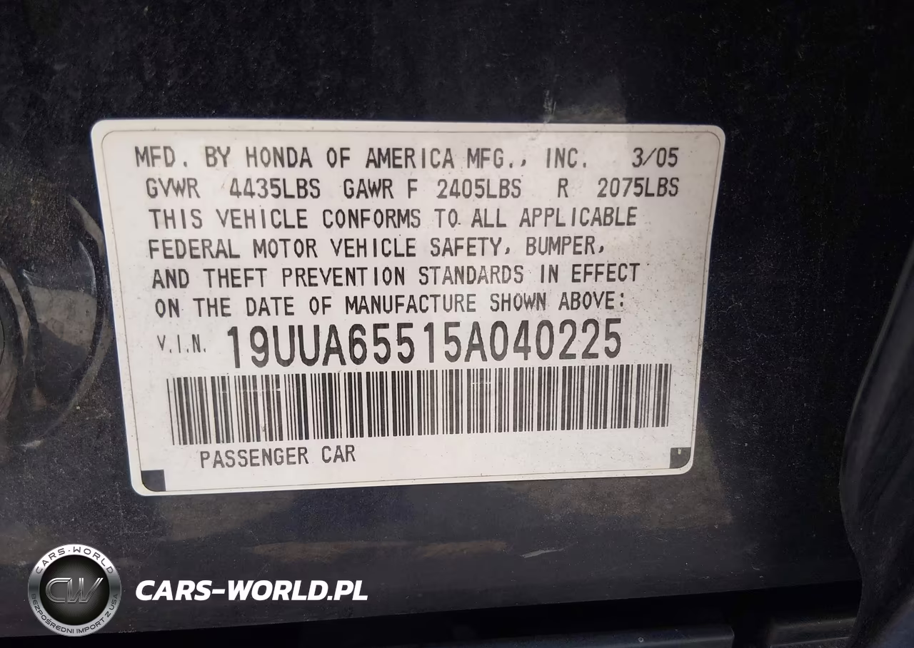 2005 Acura Tl VIN:19UUA65515A040225 - 9