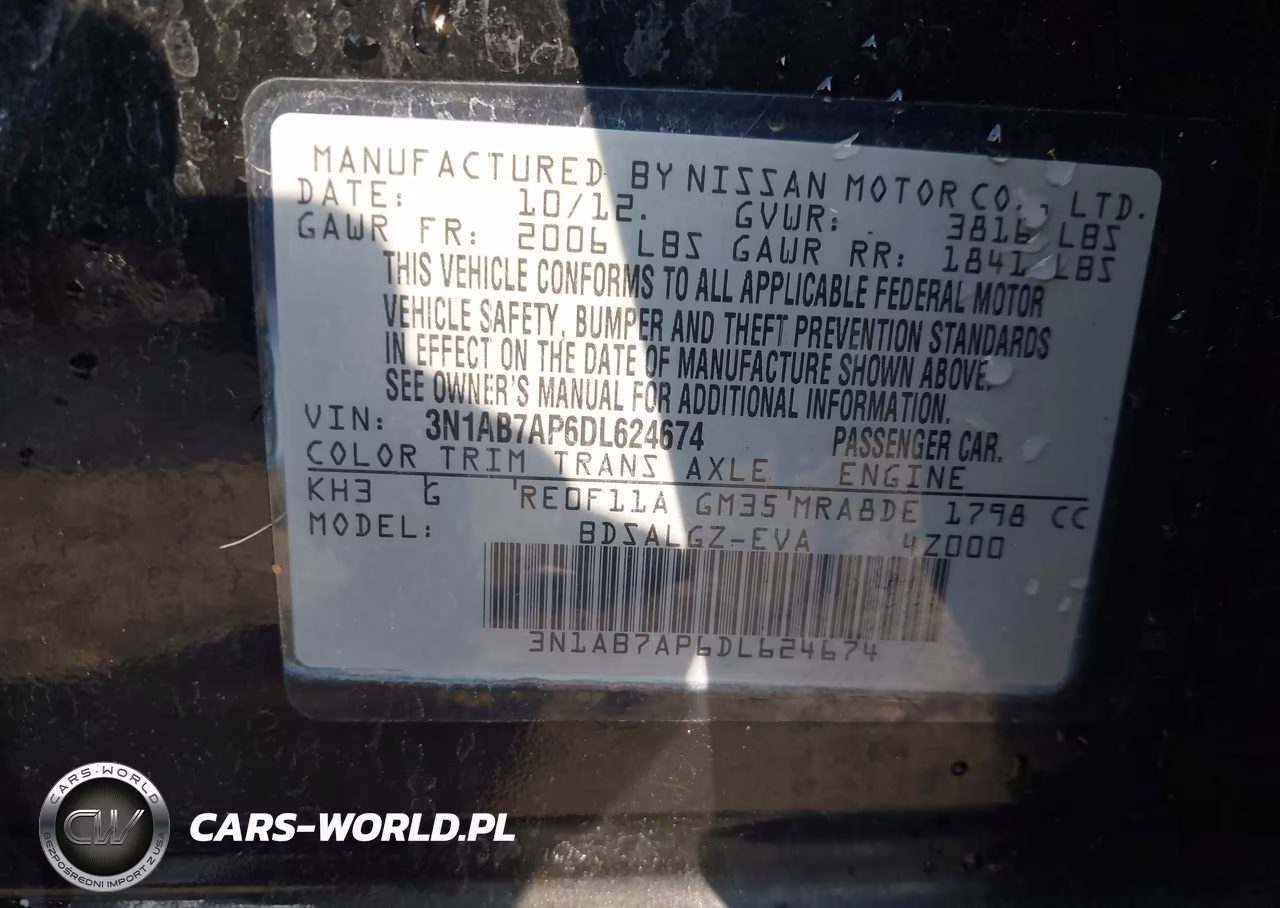 2013 Nissan Sentra Sl VIN:3N1AB7AP6DL624674 - 9