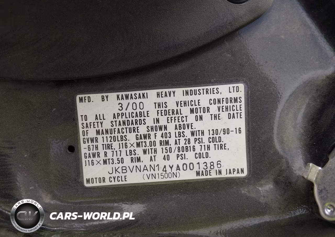 2000 Kawasaki Vn1500 N1 VIN:JKBVNAN14YA001386 - 10