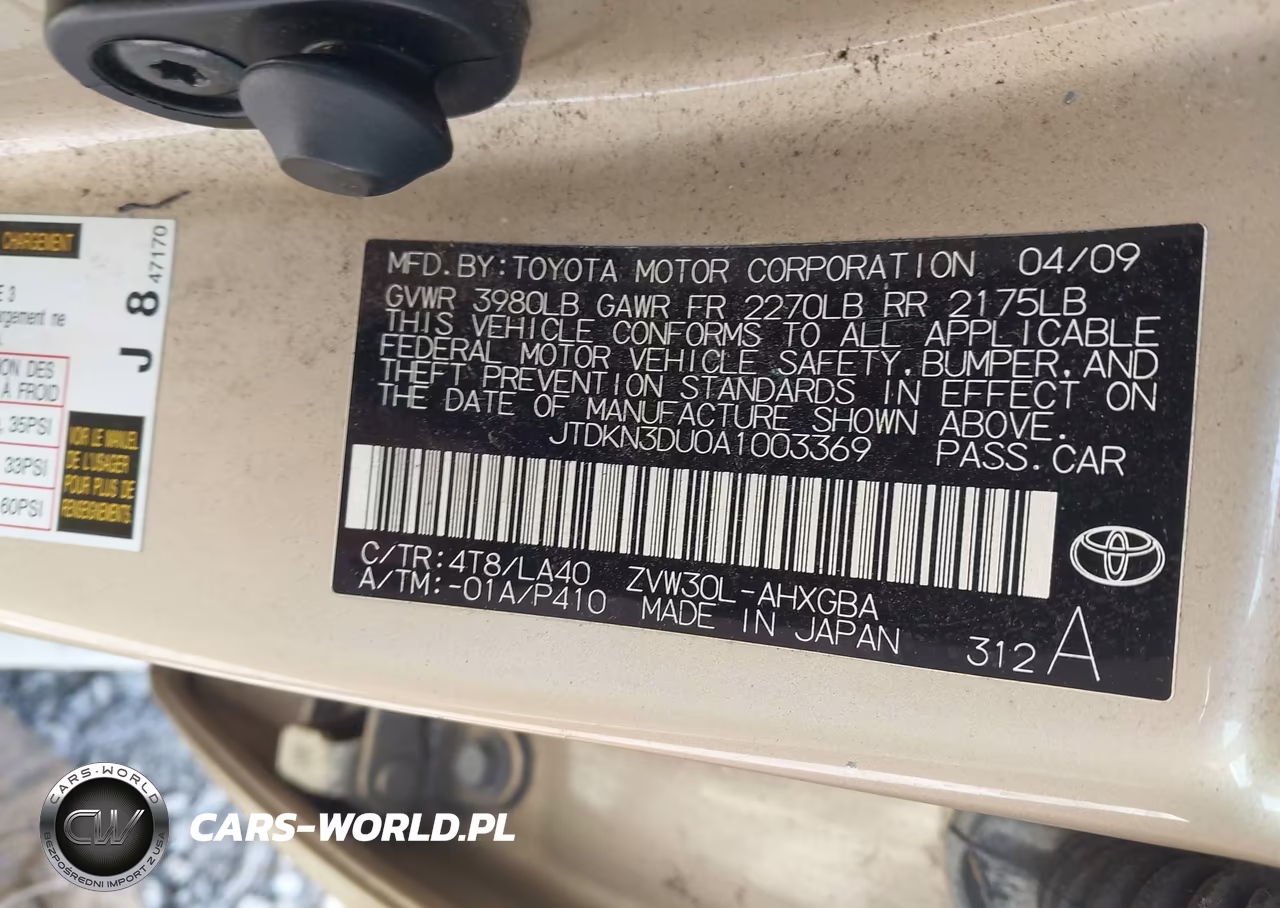 2010 Toyota Prius Iv VIN:JTDKN3DU0A1003369 - 9