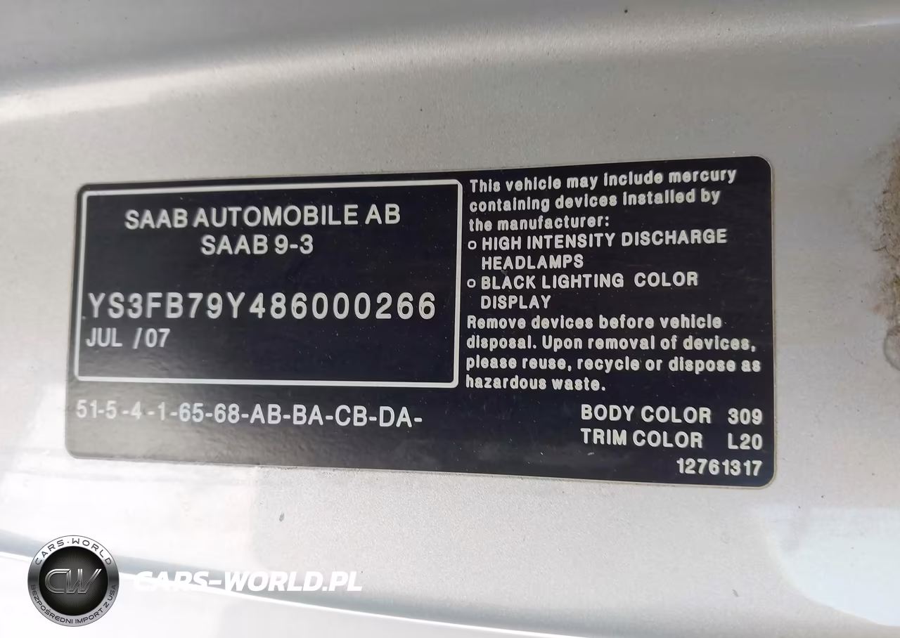 2008 Saab 9-3 2.0T VIN:YS3FB79Y486000266 - 9