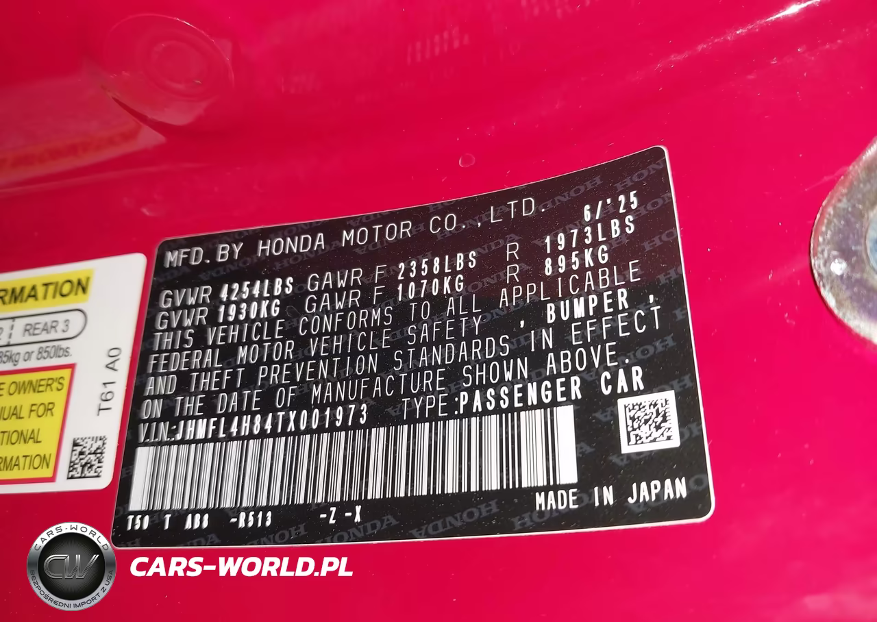 2026 Honda Civic Hybrid Sport VIN:JHMFL4H84TX001973 - 9