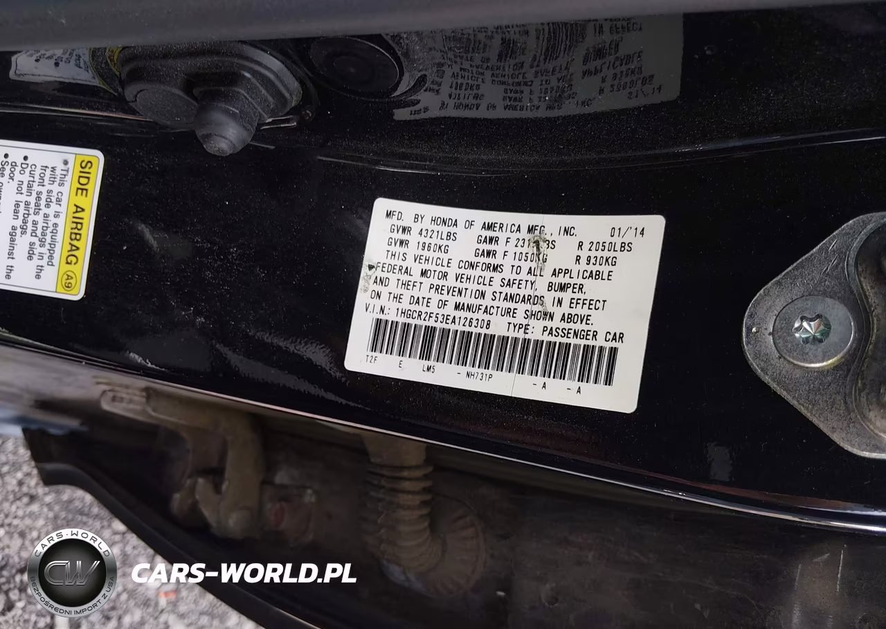 2014 Honda Accord Sport VIN:1HGCR2F53EA126308 - 9