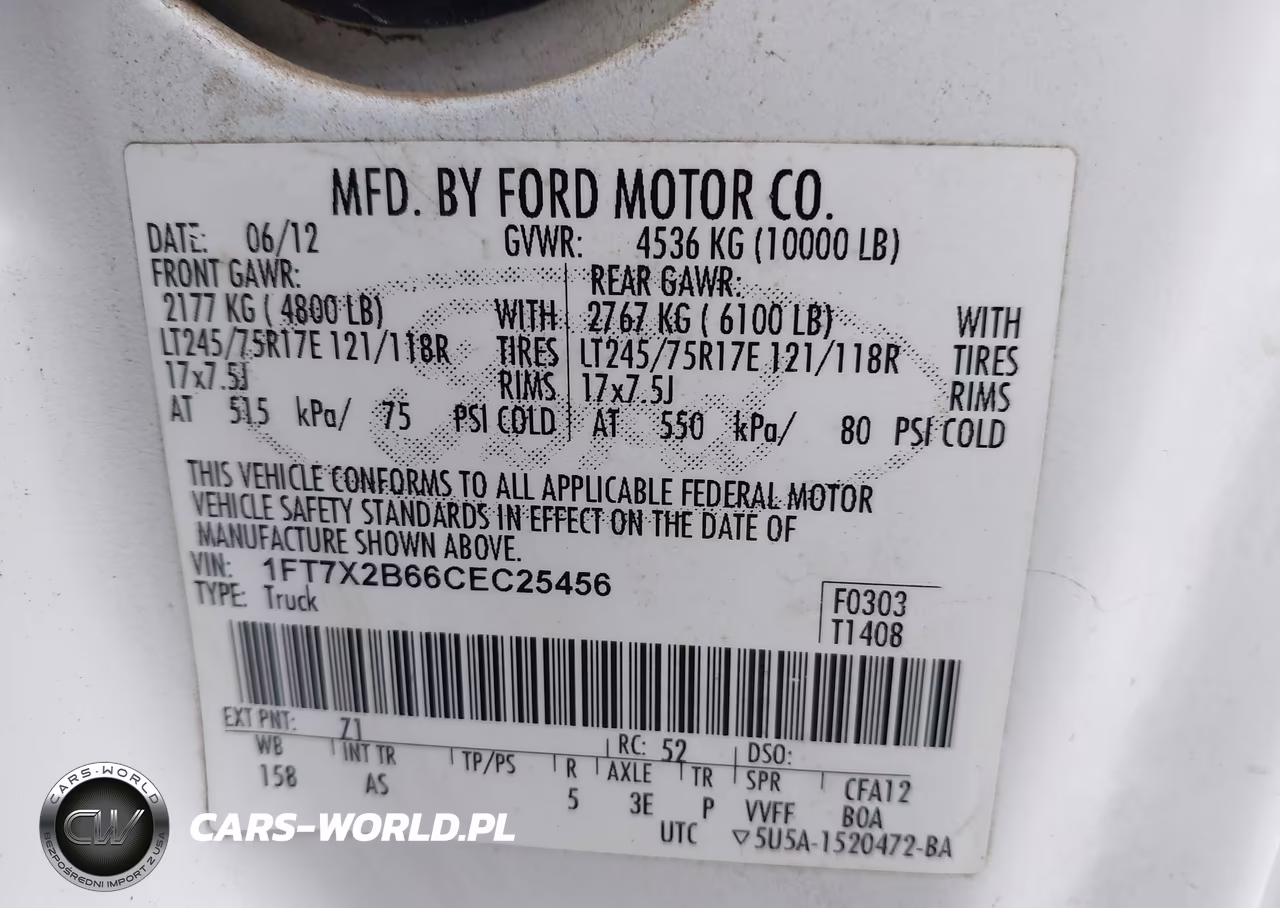 2012 Ford Super Duty F-250 Srw Xl VIN:1FT7X2B66CEC25456 - 9